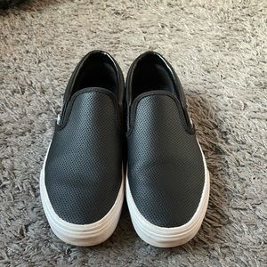 Vans Black Perf Leather Slip On